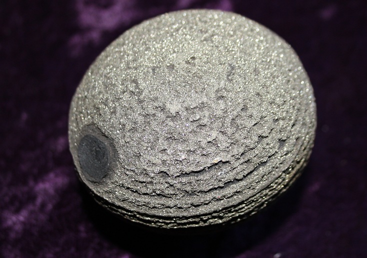 Crystal - Striped Pyrite Sphere Concretion