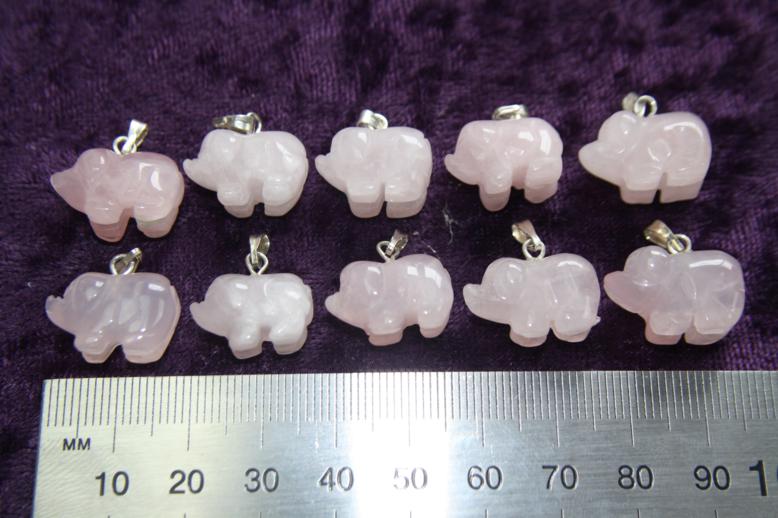 Rose Quartz Pig Pendant