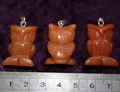 Red Aventurine Owl Pendant