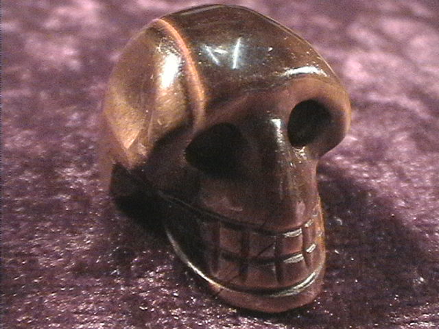 Figurine - Skull - Tiger Eye