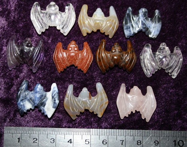 Figurine - Bat - Mixed Stones - Click Image to Close