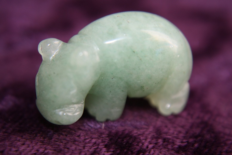 Figurine - Hippopotamus - Green Aventurine