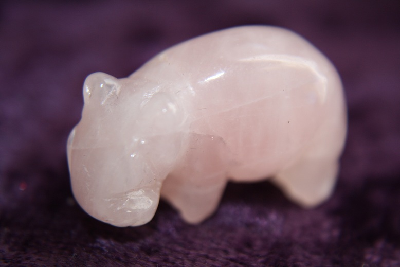 Figurine - Hippopotamus - Rose Quartz