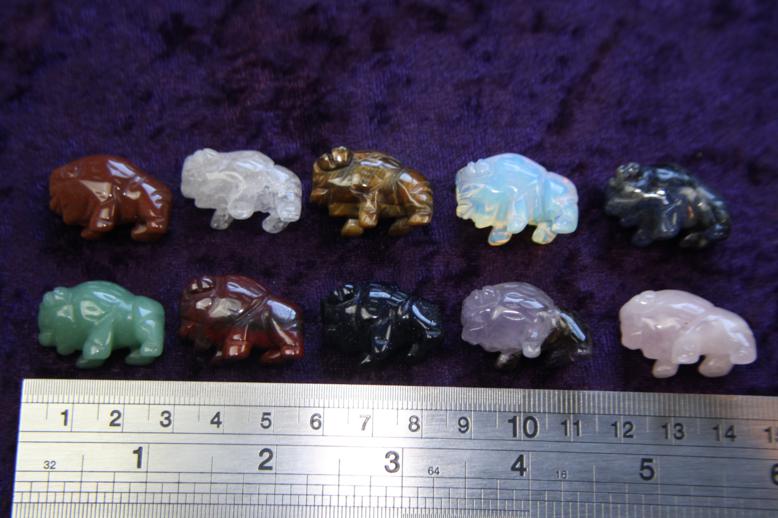 Figurine - Buffalo - Mixed Stones - Click Image to Close