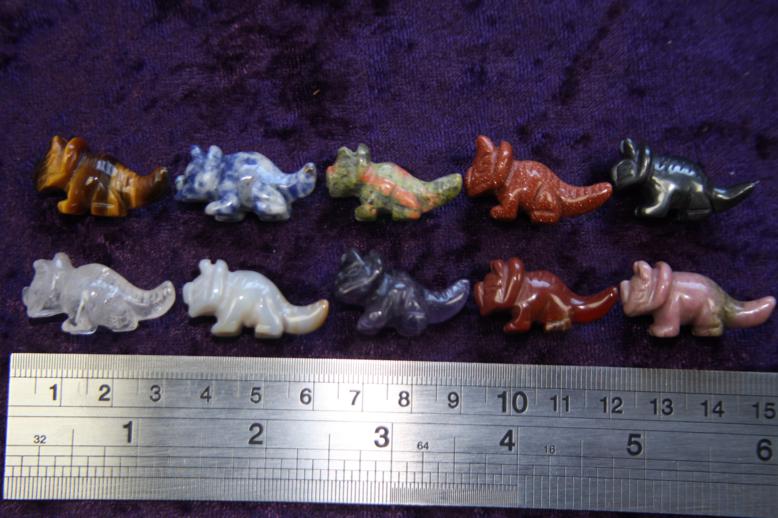 Figurine - Dinosaur - Triceratops - Mixed Stones