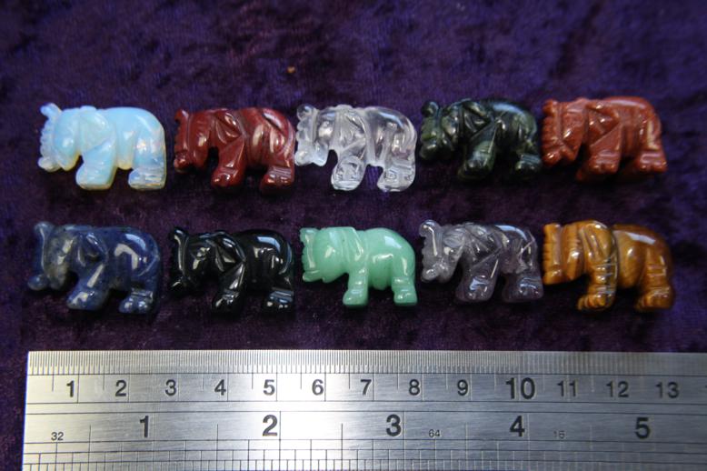 Figurine - Elephant - Mixed Stones - Click Image to Close