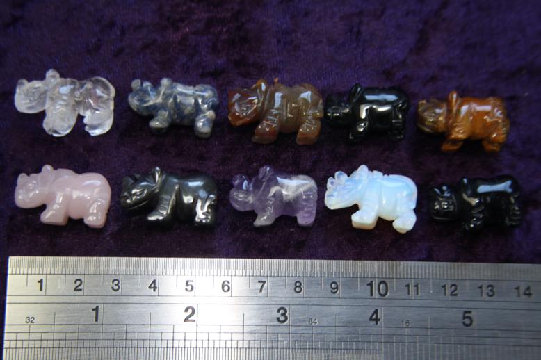 Figurine - Rhinoceros - Mixed Stones - Click Image to Close